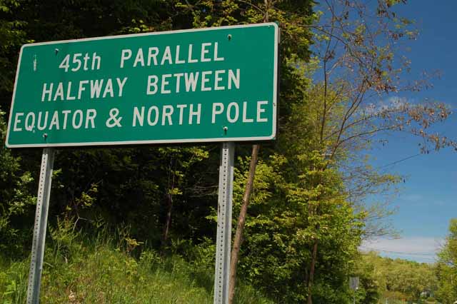 The 45th parallel, near Leland, Michigan